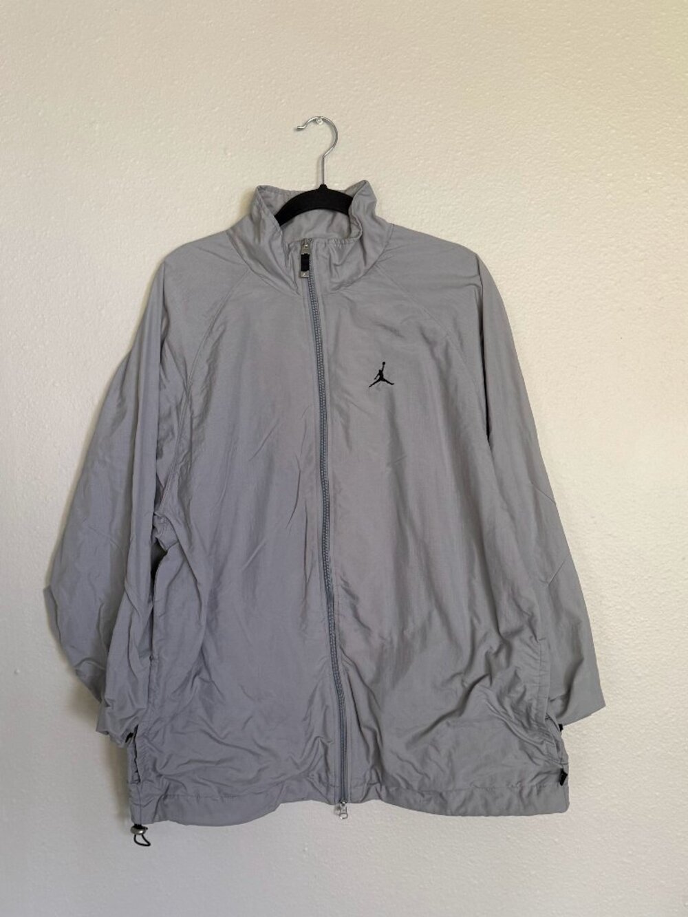 Vintage Nike Air Jordan Windbreaker Jacket Mens XL Grey Mesh Lined 24.5x30.5